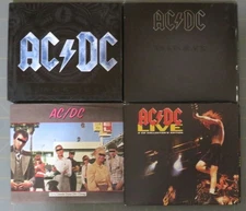4 ac/dc cds - dirty deeds, back in black, black ice, live
