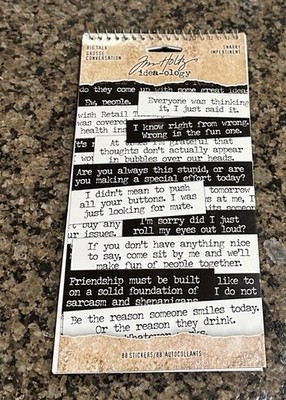 Tim Holtz idea-ology BIG TALK Word Stickers SNARKY 88 Pieces TH93797