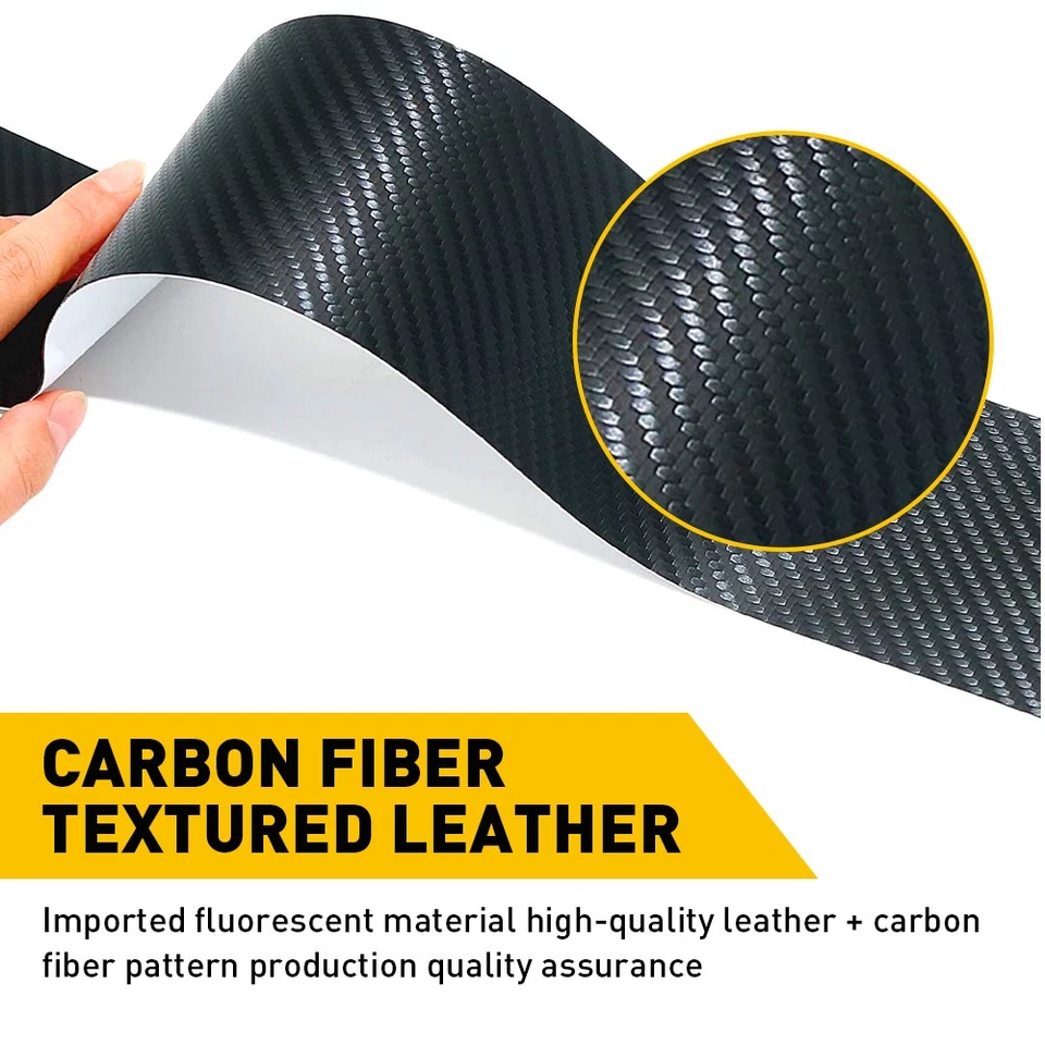 Juego de 2 pegatinas de fibra de carbono para protector de umbral de puerta de coche Toyota Foto 3 de 4