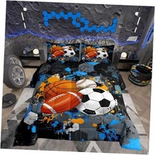 Basketball Comforter Set Size Baseball Comforter for Boys King Balck Grey Blue