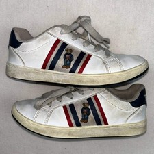 Polo Ralph Lauren Little Boy's Oaklynn-Bear Sneakers White Navy Red Size 2