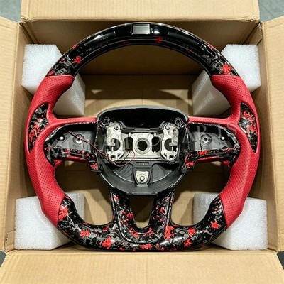 LED Carbon Fiber Steering Wheel For Dodge Challenger Charger SRT 2015-2025