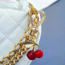 Trendy Red Cherry Pendant Keychain for Women Cute Bag Decorations Multifunctions