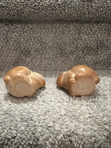 Two Fenton Slag Art Glass Chocolate Bunny Figurine 100th Anniversary - Picture 8 of 8