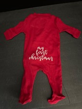 Newborn Pottery Barn Kids MY FIRST CHRISTMAS Pajama Baby Infant Jolly Santa NEW