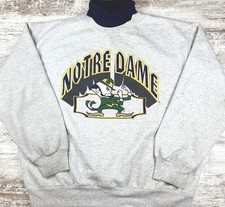 VTG Notre Dame Fighting Irish Turtle Neck Sweatshirt Mens XL 90s