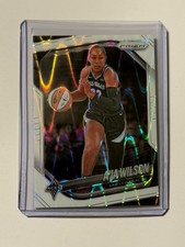 A'ja Wilson 2025 Panini Prizm WNBA #76 White Seismic Prizm Las Vegas Aces