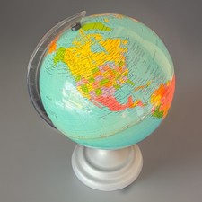 Vintage Light-up World Globe Lamp Nightlight 8" Diameter