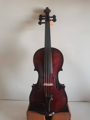 5 Strings 4/4 Violin Solid flamed maple back spruce top hand made K4348 - Picture 2 of 7