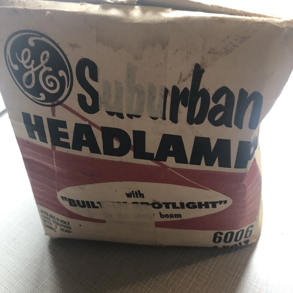 Винтажная лампа для пригородной фары NOS 7 дюймов GE 6006 6 В встроенный прожектор ближний свет - Изображение 3 из 4