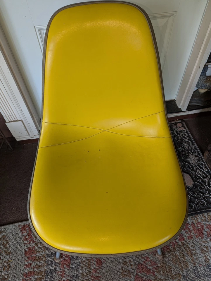 Herman Miller Eames Yellow Padded Shell Chair, Made For IBM, Vintage 1950s - Image 2 of 4