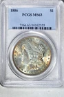 1886 $1 Morgan Silver Dollar PCGS MS63