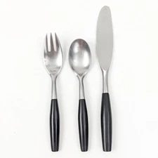 Dansk Kongo Black Stainless (3) Fork , Teaspoon & Butter Knife Germany