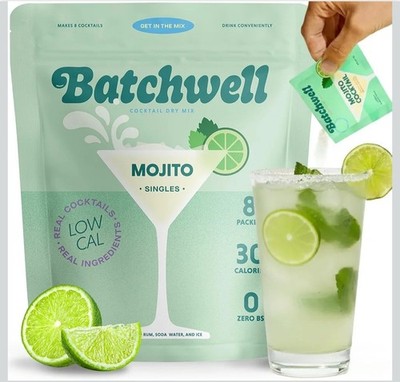 Batchwell Mojito Dry Mix Singles (Pack of 8) Enjoy With Or Without Alcohol