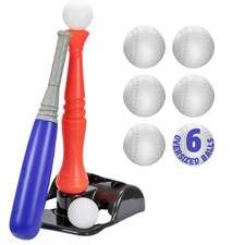 JOEY'Z Tball Set - T Ball Sets for Kids 3-5 & Toddler Baseball Blue and Red 