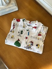 Pottery Barn Kids Peanuts Snoopy Holiday Christmas Nursery Pajama 9-12 M READ