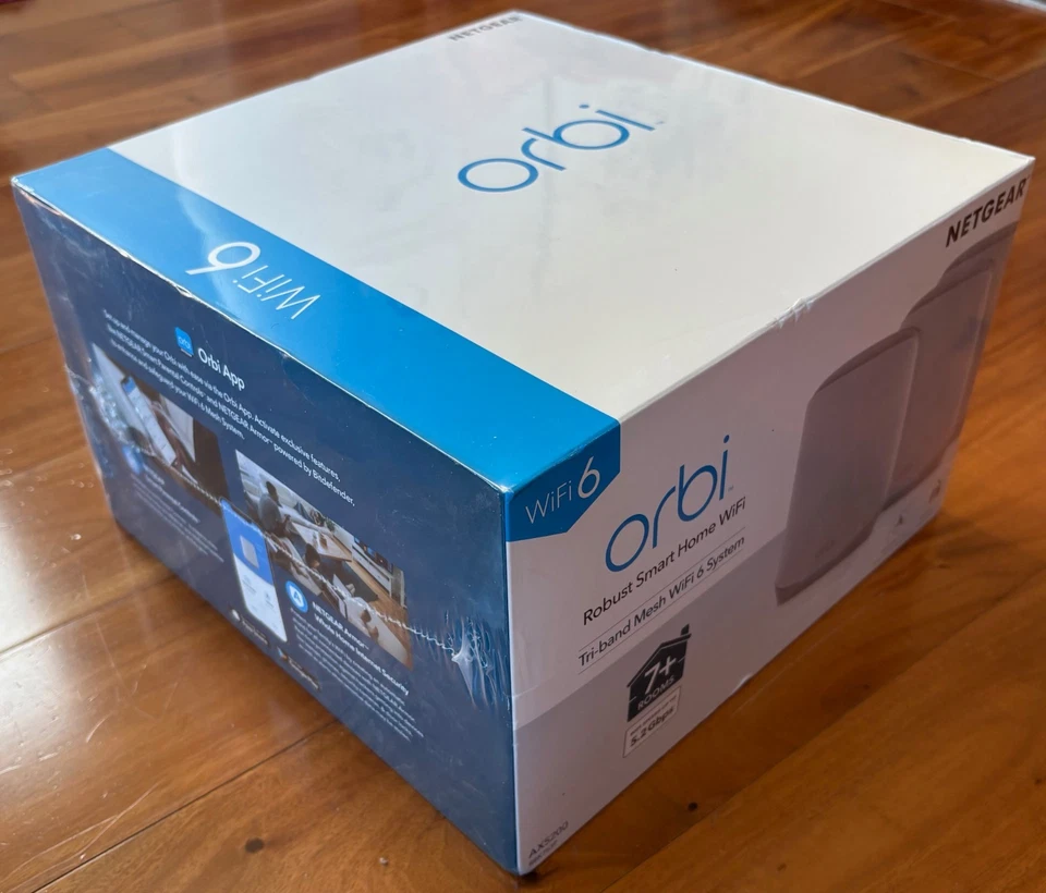 NETGEAR Orbi RBK753P Tri-Band WiFi 6 Mesh System Router + 2 Satellites - Image 1 of 1