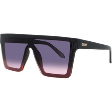 Quay Women's Sunglasses Black Acetate Shield Full Rim Frame HINDSIGHT BLK/BLKPNK