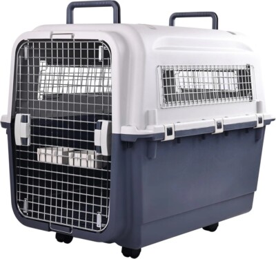 NEW XL Airline Approved Plastic Dog Crate Pet Carrier for Travel Dogs Cats