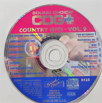 SC8123                            COUNTRY  HITS SOUND CHOICE KARAOKE CDG  LOT WA