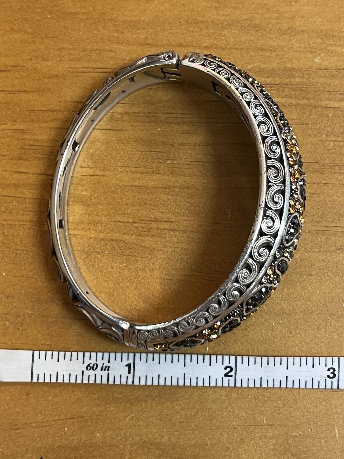 Brighton Rhinestone Leopard Pattern Wide Hinged B… - image 21