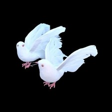Faux White Wedding Doves - 5 1/2in. x 2 3/4in. x 1 1/2in. - 2 Pcs pm60911101 