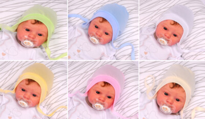 Mütze Babymütze Erstlingsmütze Haube 32-38cm Häubchen für Neugeborene Frühchen