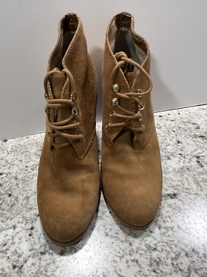 Michael Kors Luggage Brown Suede Elliot Lace Up Ankle  display picture 2