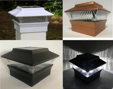 2/4/6/8/12-Pc Square Solar Post Cap Lights Fence Mount (Only for 4"x4" Posts)