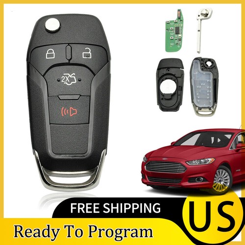 2-Pack Replacement Flip Key Fob For 2013-2016 Ford Fusion - FCC ID N5F-A08TAA, Uncut Blade, Requires Programming 9 thumbnail image