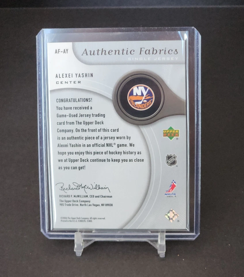 2005-06 Upper Deck SP Game Used Authentic Fabrics Alexei Yashin #AF-AY Jersey - Image 2 of 2