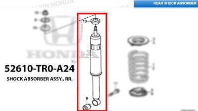 パーツ HONDA 37210-KAB-018 NEW] 2013-2015 GENUINE OEM HONDA CIVIC REAR SHOCK ABSORBER [52610