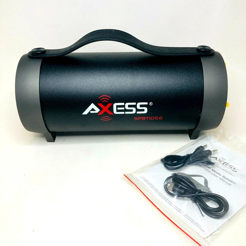 Altavoz de audio portátil Axess BT radio FM USB/SD AUX-IN, color amarillo SPBT1056YL Foto 3 de 4