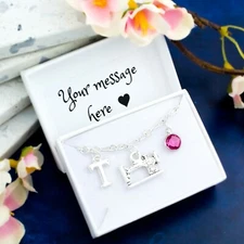 Sewing Machine Charm Bracelet, Personalised Gift, Sewing Jewellery, Seamstress