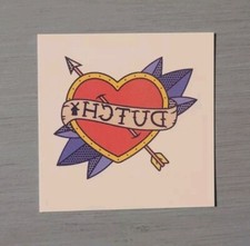 Dutch Bros Temporary Tattoo Heart Arrow Red Purple Windmill June 28 2024