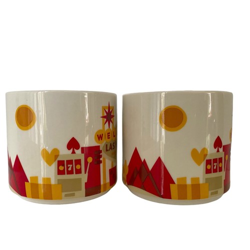 Pair of Starbucks 2015 You Are Here Collection Las Vegas Mug - Picture 2 of 7