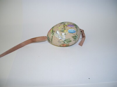 Hand Painted Rabbit and Spring Easter Egg