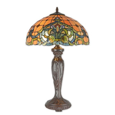 9934359-d Colorful Lead Glass Table Lamp Vintage Tiffan.stil 16 1/8x26in