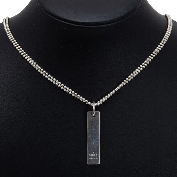 GUCCI Ball Chain Plate Necklace(K 125470)