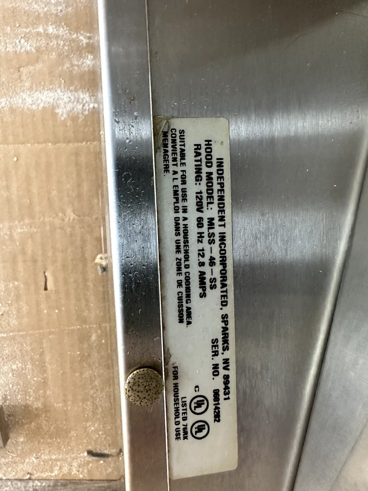 Independent MLSS-46-SS acero inoxidable 46” revestimiento de metal inclinado campana de lujo Foto 3 de 4