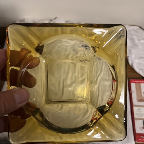 "Cenicero de vidrio cuadrado ámbar de colección 6"" cigarrillo retro restaurante" - Imagen 10 de 10