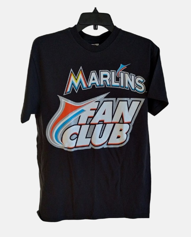Miami Marlins MLB Adult T Shirt Size Medium Black Marlins Fan Club