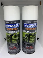 2 Hammerite Rust Cap Smooth White Finish w/Kilz 12 oz. Paint & Primer Spray Cans