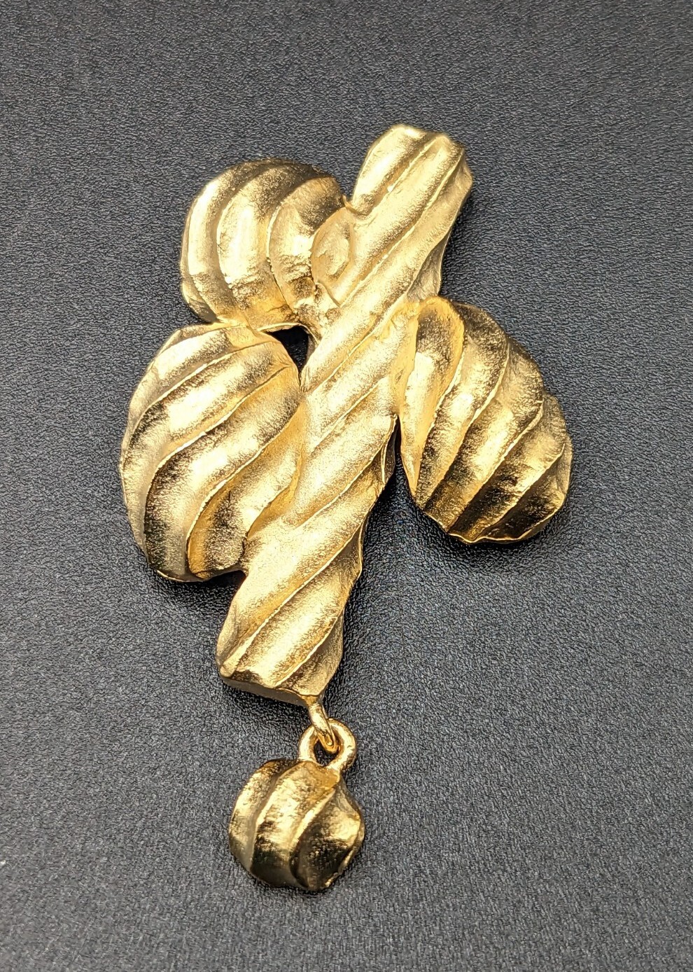 GIVENCHY Signed Statement Textured Gold Tone Dang… - image 4