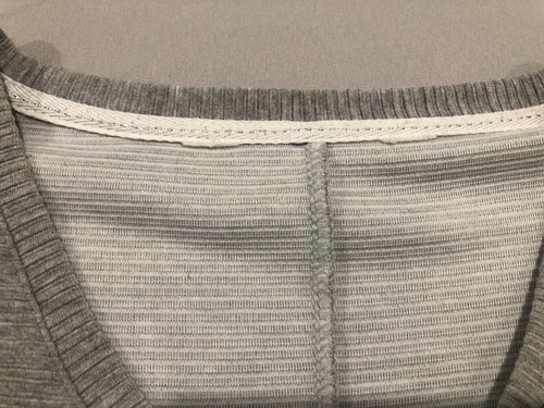TS Virtulle Plus Size XS Grey Knit 3/4 Sleeve Jumper Top GUC - Picture 5 of 7
