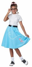 50s Poodle Skirt Girls Child Costume - Blue