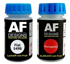 Lackstift FÜR  Fiat 549B Bianco + Klarlack je 50ml Autolack Basislack SET