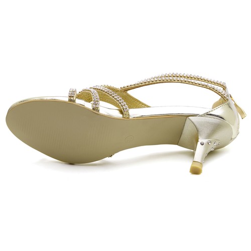 Womens Rhinestone Sandals Bling Wedding Party Dress Shoes Size 5-11 - Picture 9 of 18