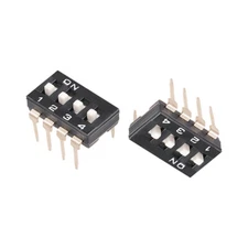 10 PCS 1 2 3 4 Positions 2.54mm Pitch DIP Switch Black