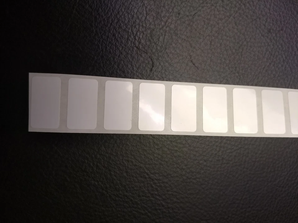 0.9" x 0.5" White Thermal Transfer Mylar/Polyester Labels, 4000/roll,3" core  - Image 2 of 2